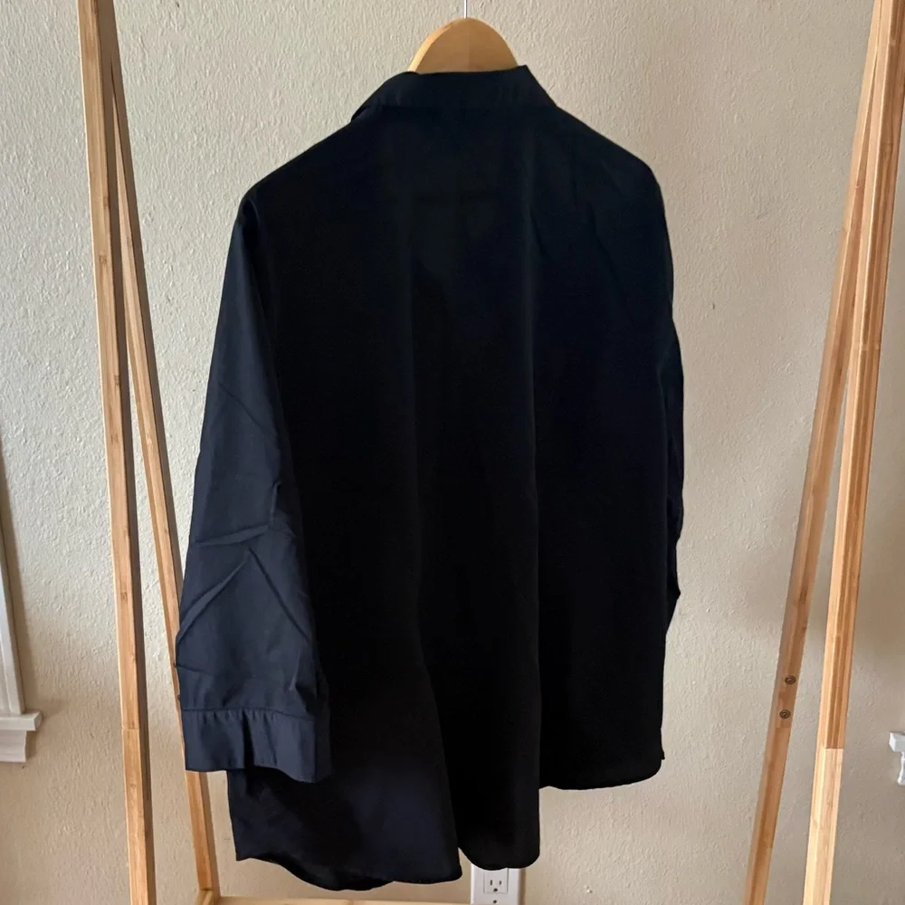 Liz Claiborne | Cotton Blend | Black Career Blouse | 3X Plus - Picture 2 of 6